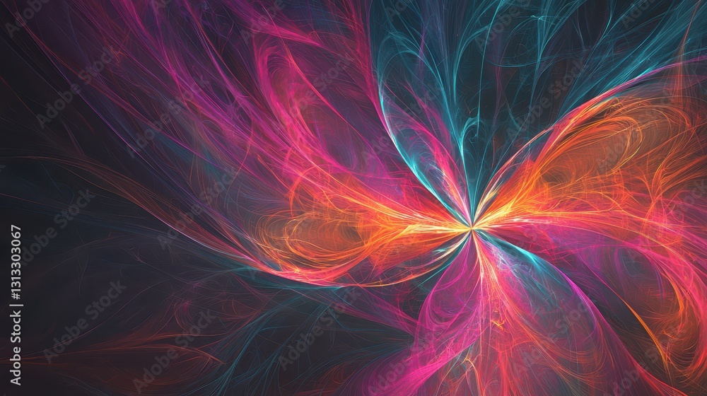 Aufkleber vibrant abstract swirl with colorful flowing patterns and shapes