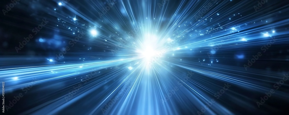 Poster Vibrant light rays emanate from a central point creating a mesmerizing visual effect : Generative AI