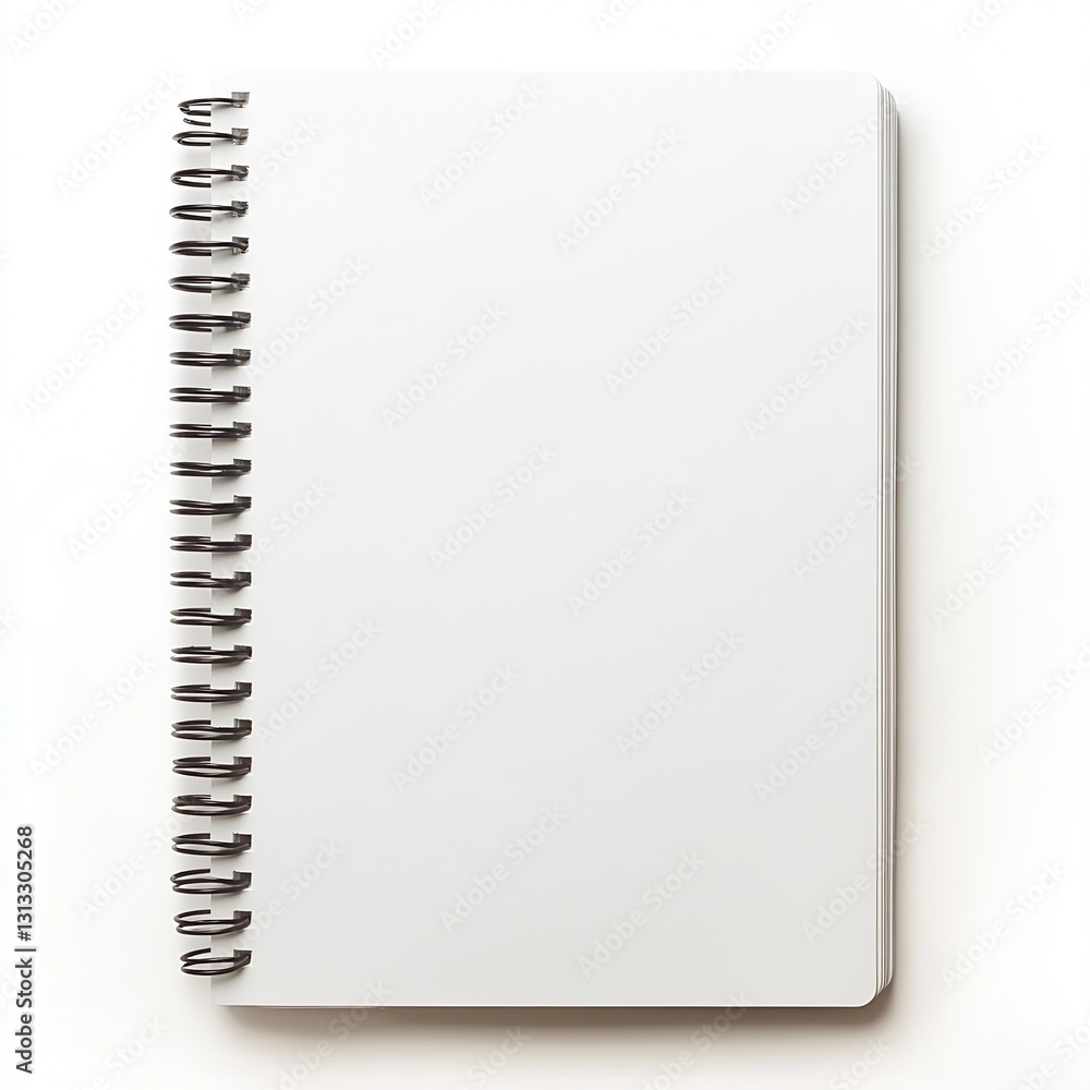 Poster blank spiral notebook on a clean background perfect for sketches notes and creative ideas : generati