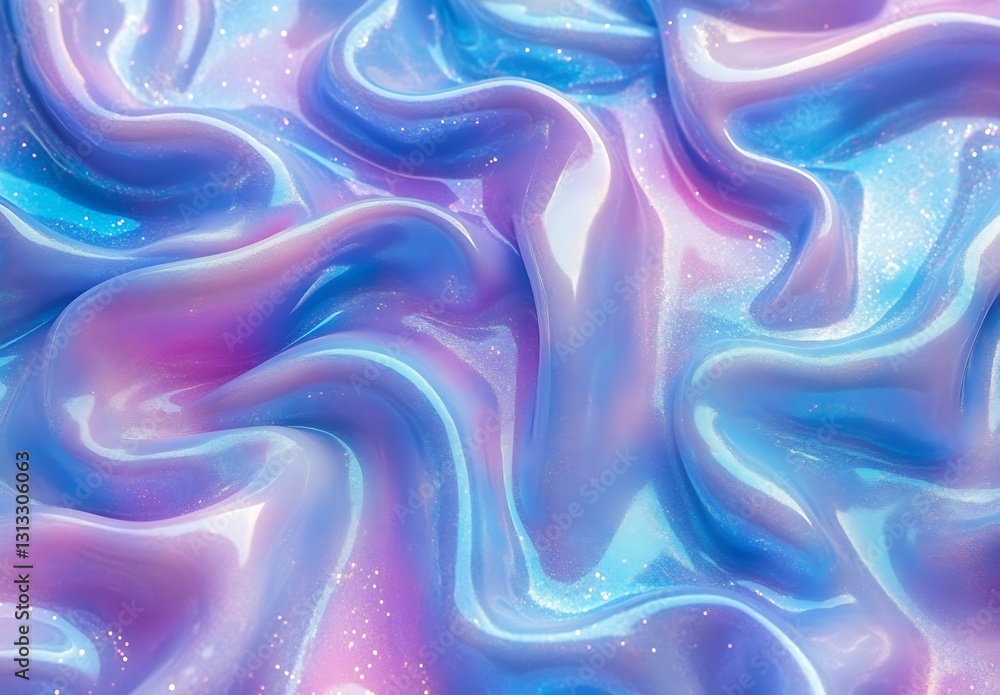 Poster sleek and shiny liquid surface in mesmerizing pastel hues creating a dreamlike effect for art projec