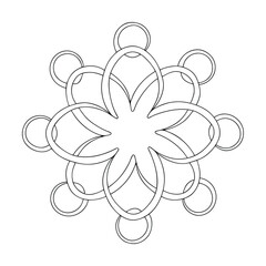 Abstract Geometric Flower Mandala Design Interlocking Circles and Petals