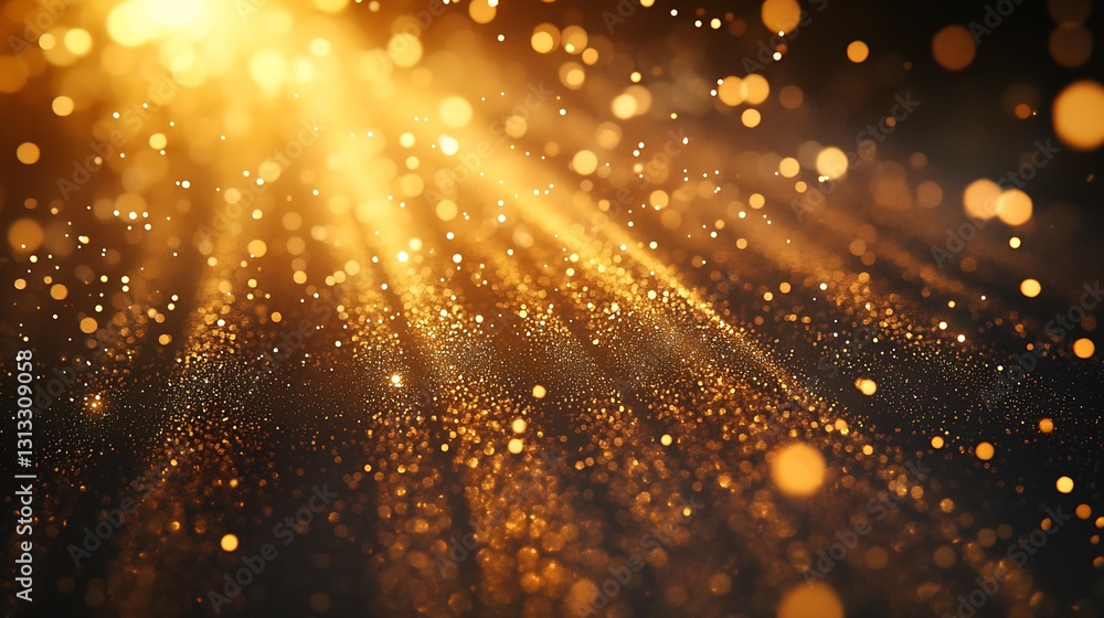 Aufkleber radiant golden light beams illuminating the space creating an enchanting and warm atmosphere : gener