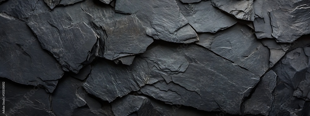 Poster layered slate rock arrangement presenting rich textures and natural color variations : generative ai