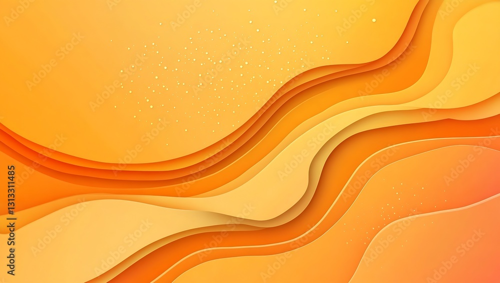Aufkleber vibrant abstract composition with smooth flowing curves in warm orange and yellow tones : generative