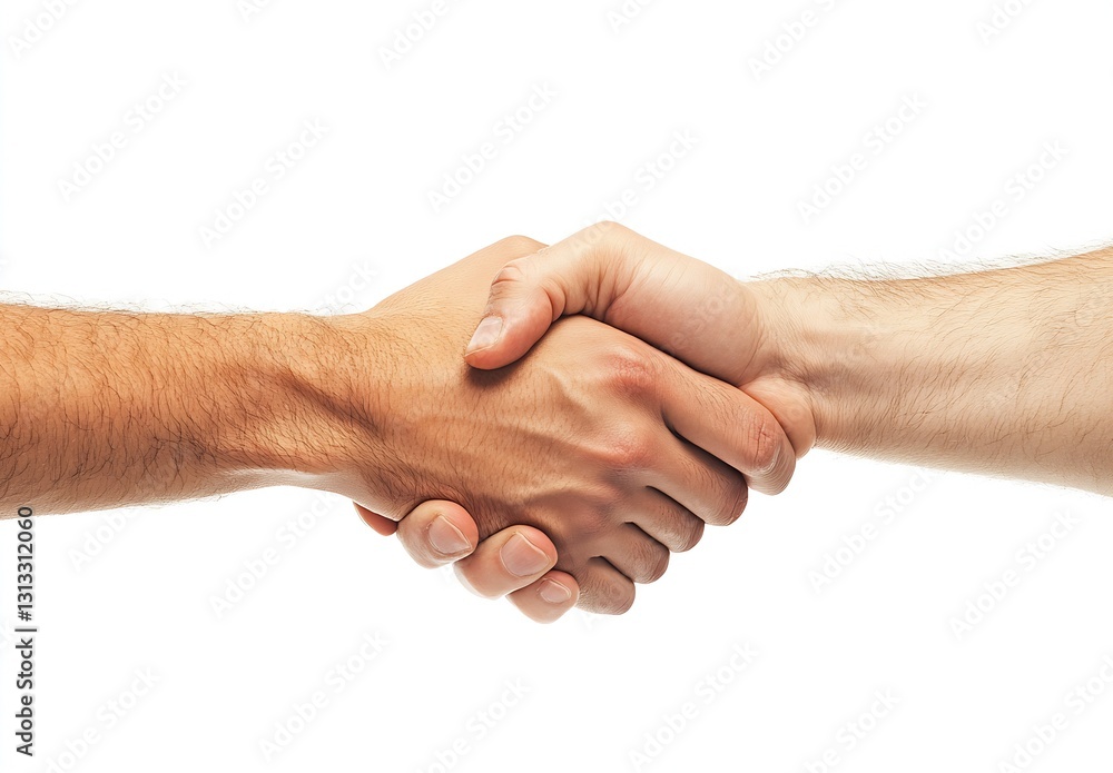 Poster two hands engaged in a firm handshake representing unity teamwork and professional collaboration : g