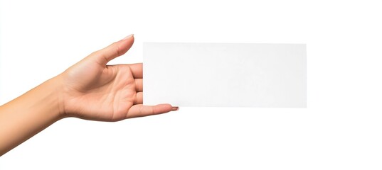 Obraz premium Individual Hand Presenting a Blank White Envelope in a Clean and Minimalistic Style : Generative AI