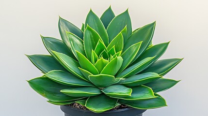 Fototapeta premium Vibrant Green Succulent Plant in a Pot: Close-Up Studio Shot AI Generated