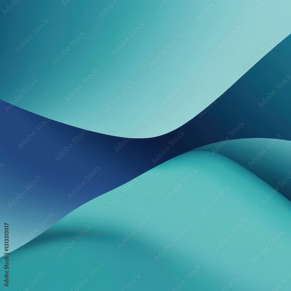 Aufkleber abstract fluid shapes in blue and turquoise tones creating a serene and modern background for creati