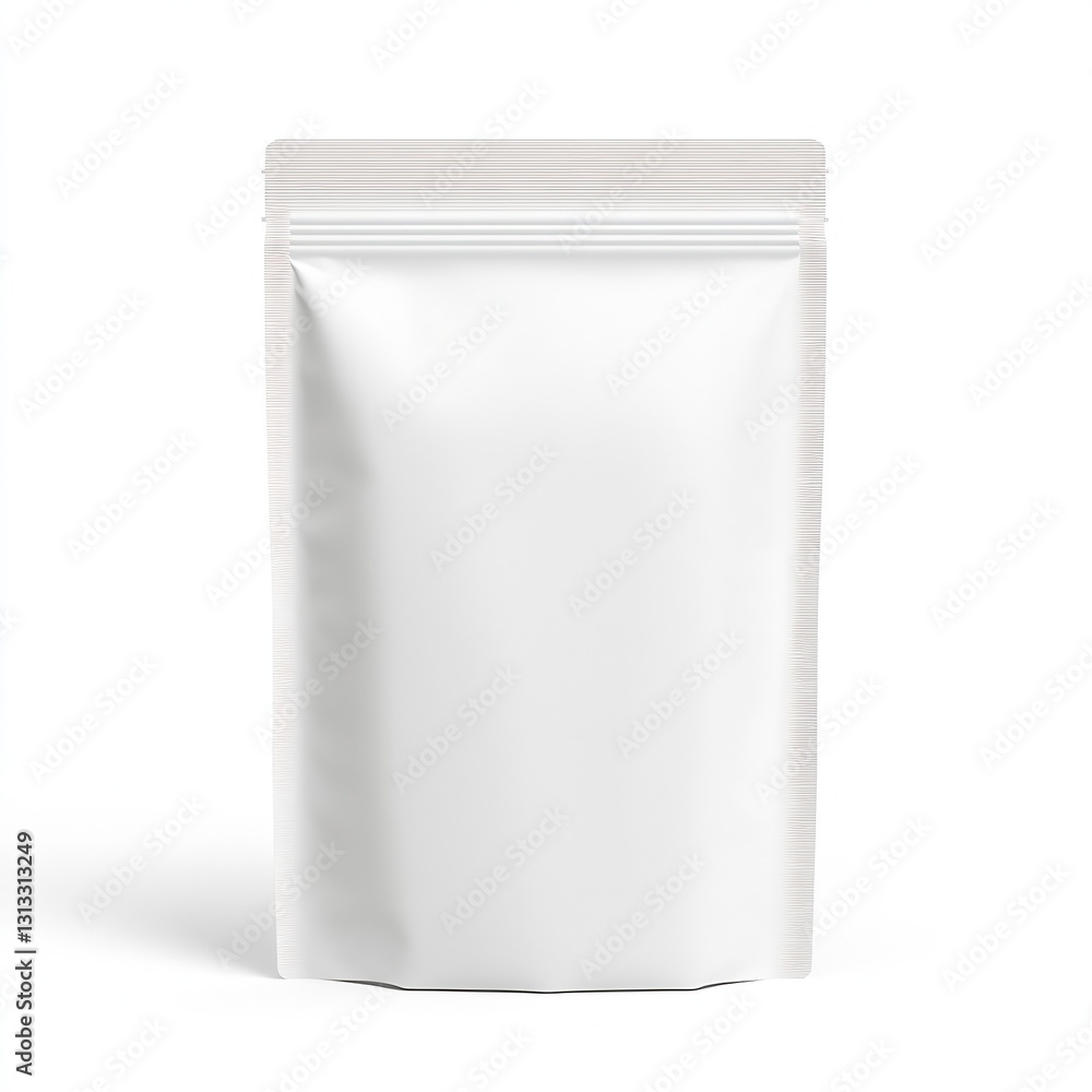 Poster Plain white pouch bag designed for versatile product packaging and easy branding : Generative AI