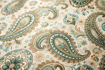 Minimalist Paisley Summer Print: Intricate Pattern on Textured Background