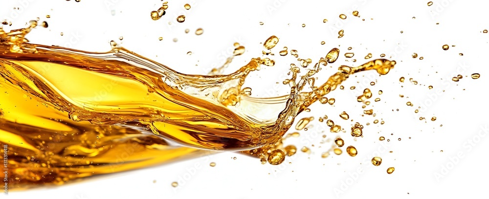 Leinwandbilder Dynamic image of golden liquid splash captured in high detail showcasing motion and energy : Generative AI