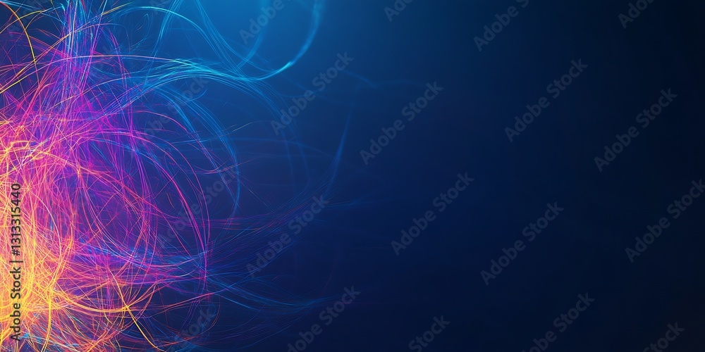 Aufkleber Intricate flowing lines of colorful light create an enchanting abstract background with dynamic energy : Generative AI
