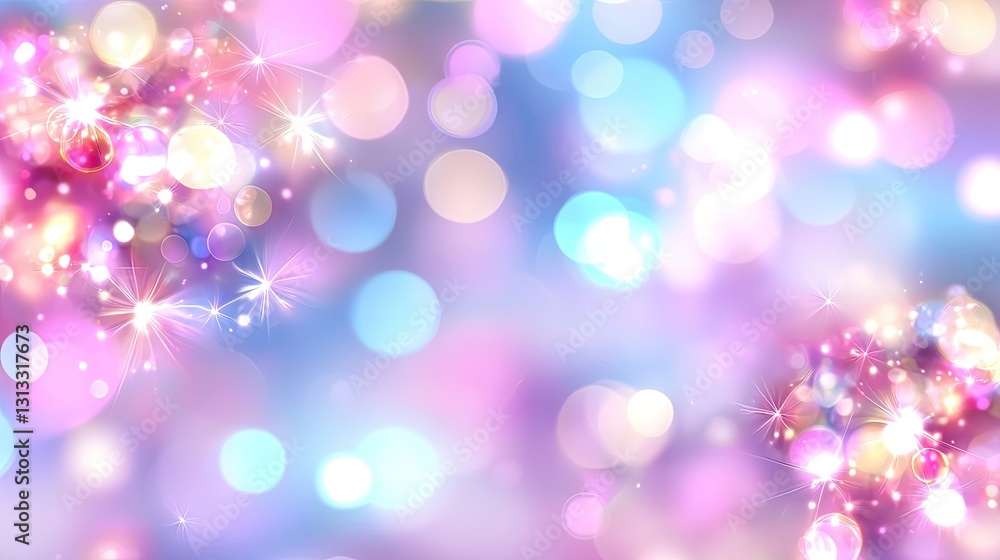 Poster soft pastel bokeh background with sparkle effect for designs