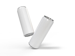 3D realistic aluminum slim can beverage products packaging container. For presentation branding juice, beer, energy, cola, soda, coffee, cocktail can mockup blank template isolated on background