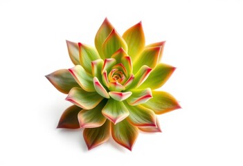 Obraz premium Single succulent plant, isolated on pure white backdrop, object, foliage
