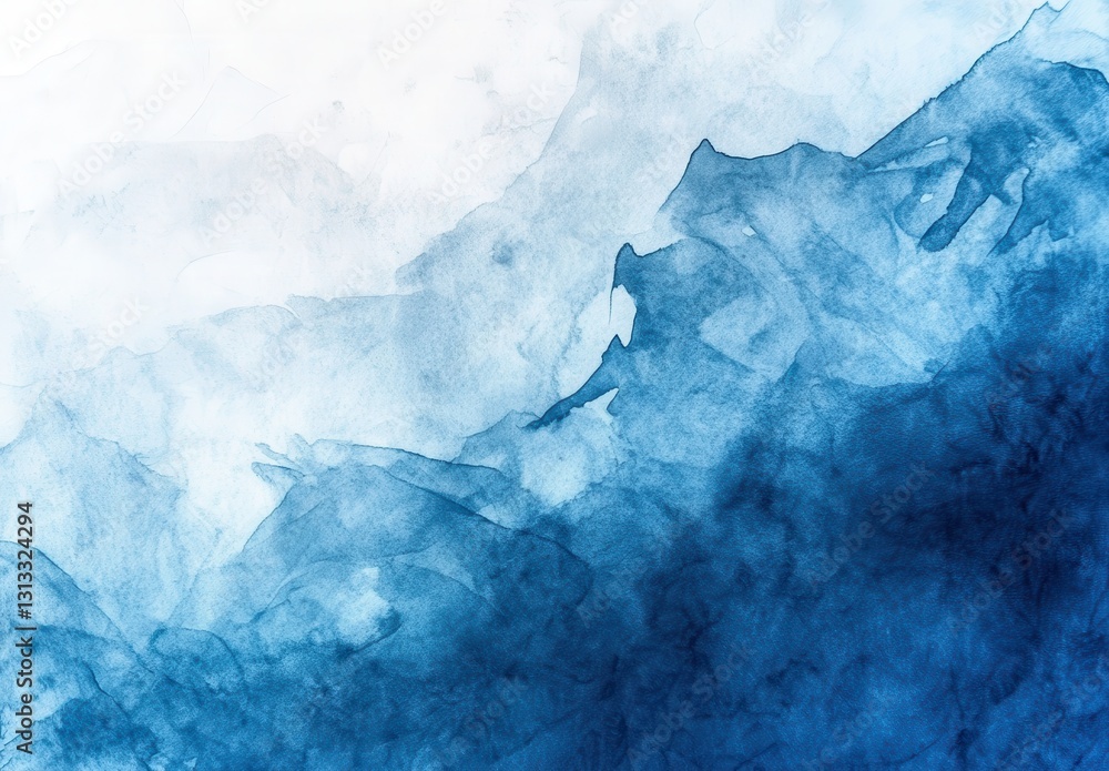 Poster abstract soft blue watercolor background with gentle gradients and fluid patterns ideal for artistic