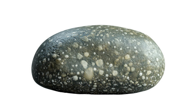 Porphyritic rock presenting large crystals embedded in a fine-grained matrix on transparent background