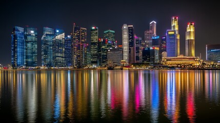 Fototapeta premium Night view of city architecture