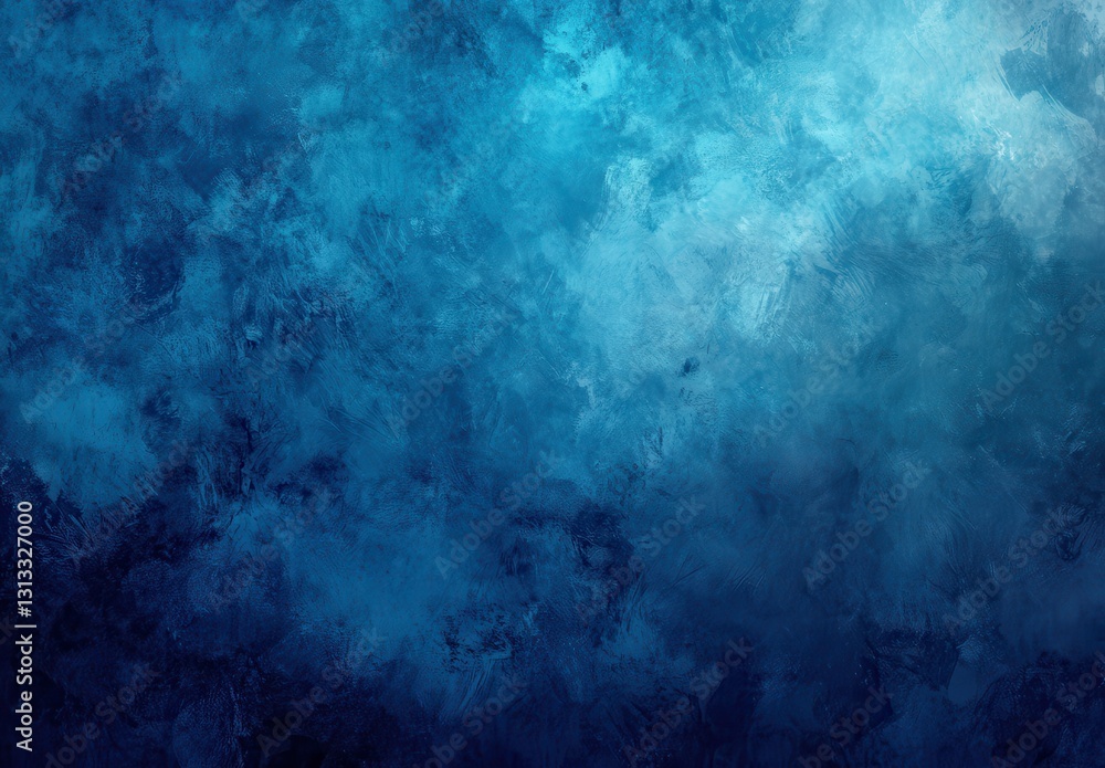 Poster abstract textured background in shades of deep blue and turquoise with a subtle artistic smudge effe