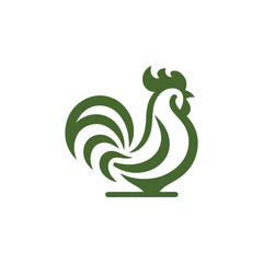 Minimalist rooster logo