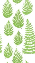 Obraz premium Hand-painted fern leaf pattern showcasing elegant silhouettes against a subtle background for nature lovers