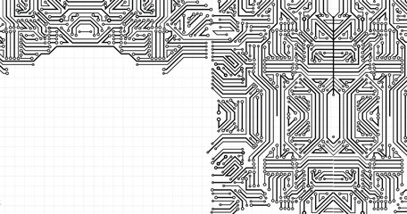 Black and white circuit electronic or electrical line with circuit board engineering technology concept vector background. 
