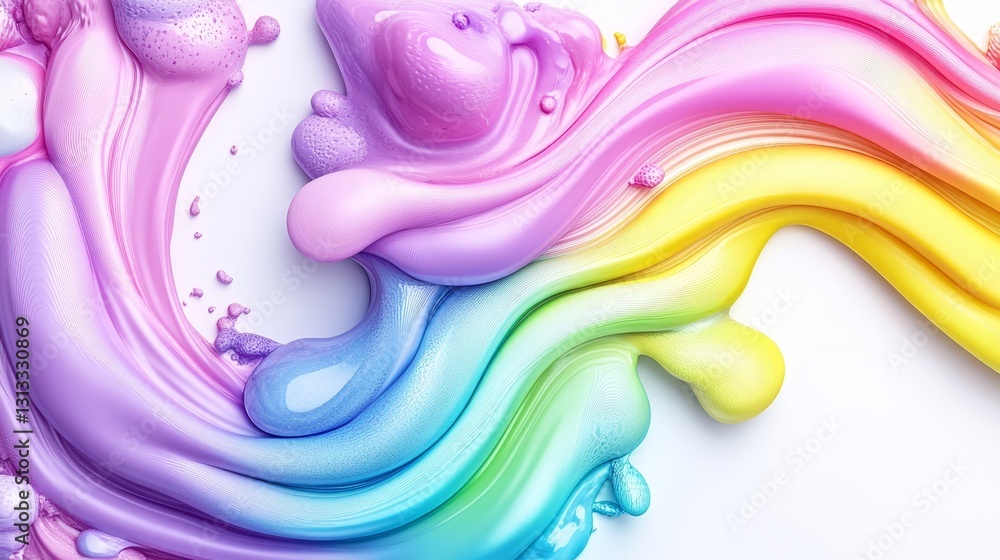 Poster pastel swirl dreamscape abstract art motion design with rainbow colors a digitally created high reso