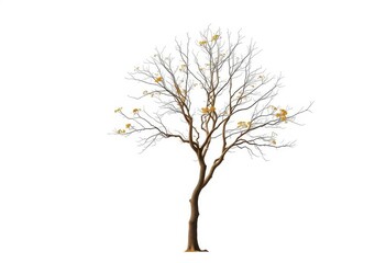 Obraz premium Lone deciduous tree, stark branches against bright white, artwork, simple