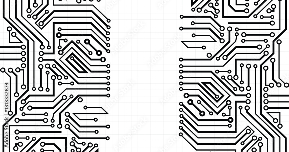 Wall mural abstract digital background with technology circuit board texture. technology background with hi-tec