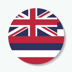 Obraz premium Hawaii flag circle icon vector illustration design
