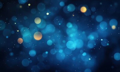 Beautiful abstract background featuring soft and glowing bokeh lights in shades of blue, creating an ethereal and dreamy atmosphere perfect for design projects