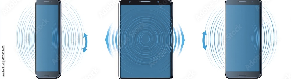 Aufkleber linear and silhouette style icons designed for phone rotation settings, with a modern touch