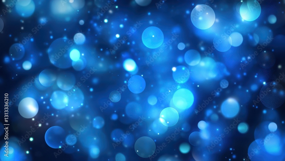 Poster beautiful blue bokeh background with soft light circles creating a dreamy and ethereal atmosphere fo