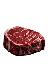 Fototapeta premium A succulent, finely marbled beef steak with a rich, deep crimson red color