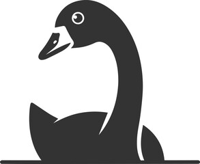 silhouette of a goose tilting its head in curiosity animal vector