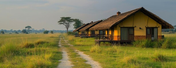 Obraz premium Serene Safari Lodges in Grassland