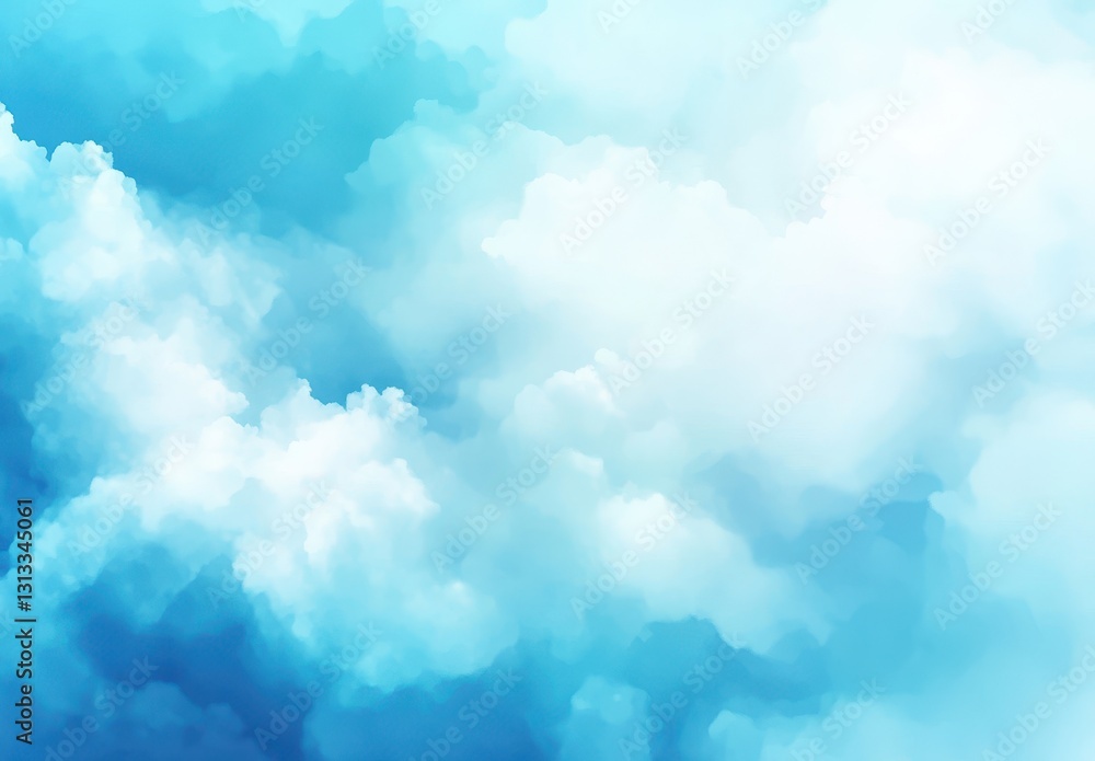 Aufkleber blue sky with soft white clouds in a serene natural background ideal for relaxation and calming visu