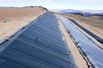 Installation process of geosynthetics in industry and mining