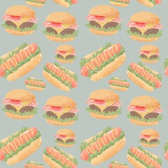 A seamless pattern background celebrating American Independence Day with a cute touch. Fourth of July