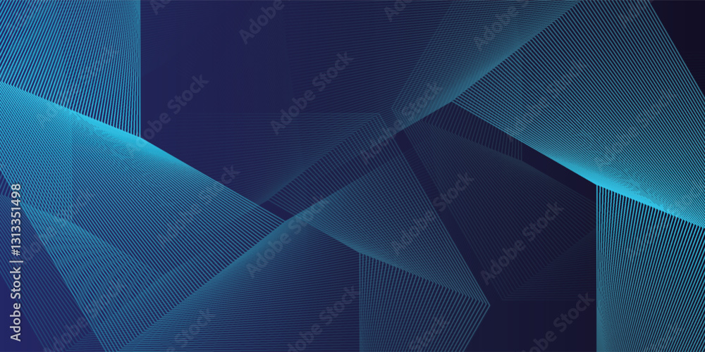 Poster dark blue background with hexagon geometric line pattern. abstract shiny hexagon lines. futuristic t