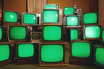 Retro TVs with Green Screens