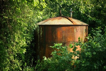 Fototapeta premium Aged Corroded Water Storage Unit