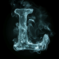 Ethereal Smoke Letter L - Abstract Typography, Mysterious Font on Black