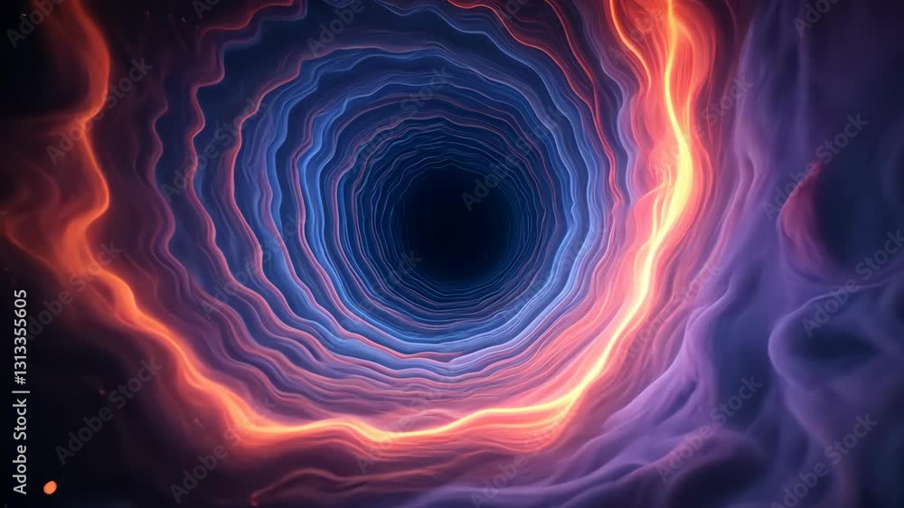 Poster vortex in space with a star field and nebulae forming a cosmic portal