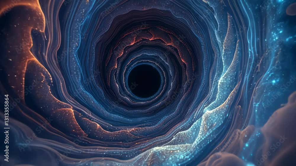 Poster cosmic vortex with stars and nebulae creating a swirling portal in the universe