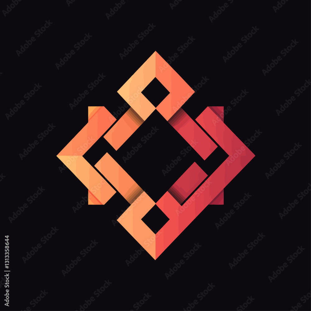 Aufkleber abstract geometric symbol with gradient colors for modern design projects
