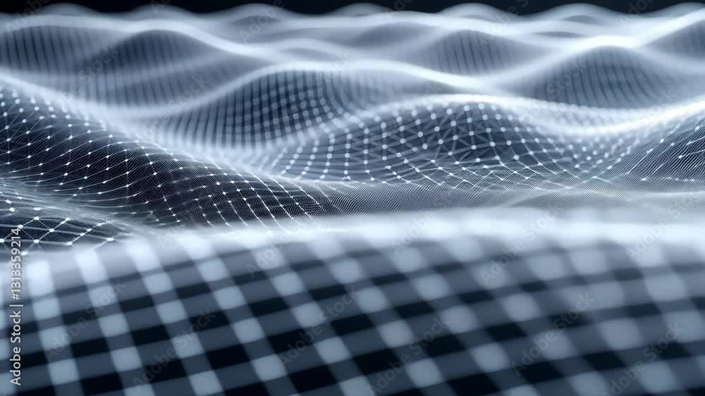 Poster close-up of a detailed 3d wireframe grid structure