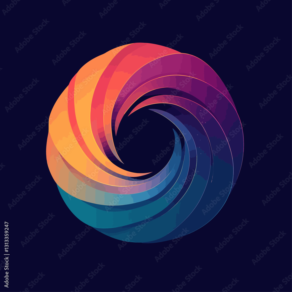 Aufkleber abstract gradient swirl design with modern colorful shape and dark background