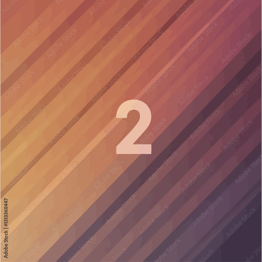 Poster number two gradient background abstract line pattern modern design