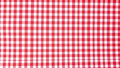 Classic gingham cotton fabric, red and white checkered pattern, country, red